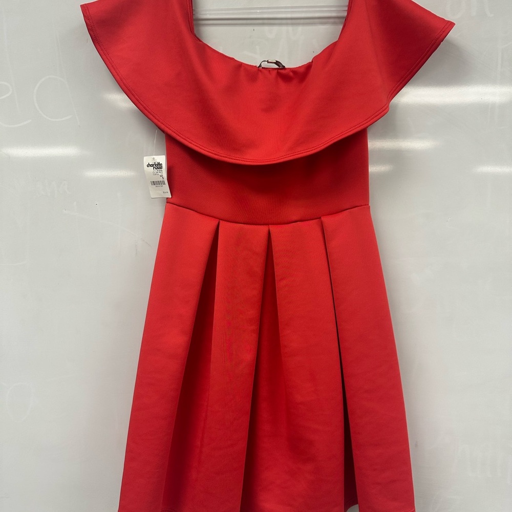 Girls' Red Off-Shoulder Party Dress